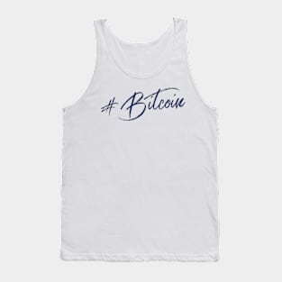 Hashtag Bitcoin Stylish Blue Lettering Tank Top